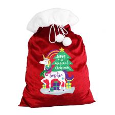 Personalised Unicorn Luxury Christmas Sack